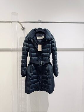 🚩steal Burberry Black Quilted Belted Long Puffer Coat